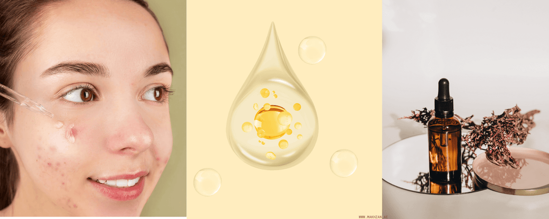 woman applying clear, lightweight face serum demonstrating face serums for the UAE. Skincare for a humid climate.