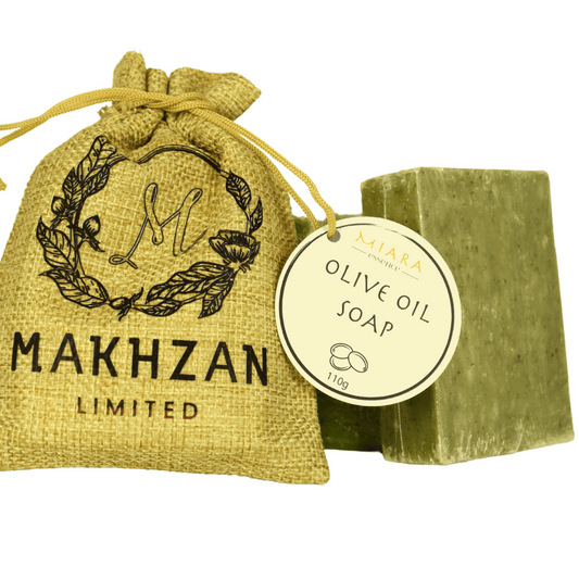 Miara Essence Pure Olive Oil Natural olive oil Soap bar next to packaging 