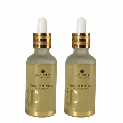 Plantus Repair Reflection Serum for fine lines - anti-aging skincare product in dropper bottles